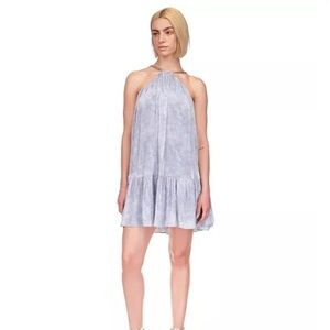 Michael Kors Iridescent Petal Mini Dress Chambray Size Medium **flawed**